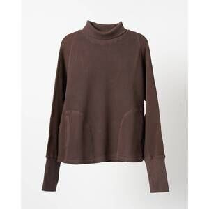 NEW NICHOLAS DALEY men's waffle roll neck top in chocolate